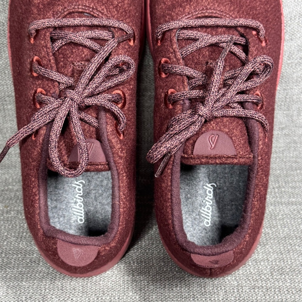 Allbirds Merino Wool Runners Mens 11 Burgundy Maroon Low Top Sneakers WRM11 - Picture 6 of 12